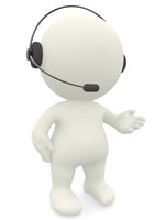 3D customer support operator with a headset - isolated over white 3D customer support operator with a headset - isolated over white